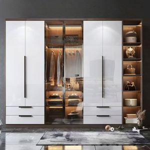 Nouvelle annonce Article très vendu Armoire de chambre à coucher moderne multifonction pliable en aggloméré avec grand rangement - Product Image 6