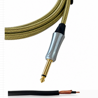 Câble audio professionnel OEM RH-I006 TS pour guitare, mâle-mâle, blindé en spirale, gaine en PVC, conducteur en cuivre sans oxygène, câble en tweed