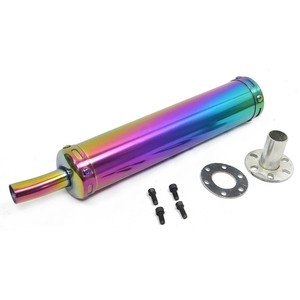 HLMORTO Silenciador de Escape Universal para Motocicleta de Carreras de 60x280mm, 20mm, con Junta, 2 Tiempos, para Motocross, Negro/Rojo E57 - Product Image 5