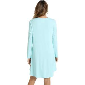 Chemise de nuit personnalisée pour femme en viscose de bambou, manches longues, col rond, douce et décontractée, tailles S à XXL - Product Image 3
