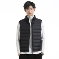 Gilet léger sans manches à col montant en velours de canard blanc DJ-P0428 pour le printemps et l'automne
