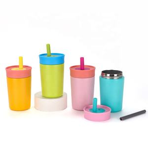 Gobelet isotherme pour enfant 12oz sans BPA, en acier inoxydable 304, avec couvercle et paille, pour boissons chaudes et froides - Product Image 2