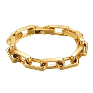 Brazalete de Moda Estilo Hip Hop, Grueso, con Acabado Pulido, Resistente a la Decoloración, Chapado en Oro Rosa, para Mujer/Hombre - Product Image 1