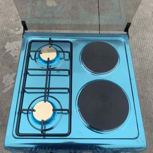 Cocina Híbrida de <span class=keywords><strong>Gas</strong></span> <span class=keywords><strong>y</strong></span> <span class=keywords><strong>Eléctrica</strong></span> de 50 cm, 3 Quemadores de <span class=keywords><strong>Gas</strong></span> <span class=keywords><strong>y</strong></span> 1 Placa Calefactora con Horno de <span class=keywords><strong>Gas</strong></span> de 60 L, Superficie de Acero Inoxidable - Product Image 2