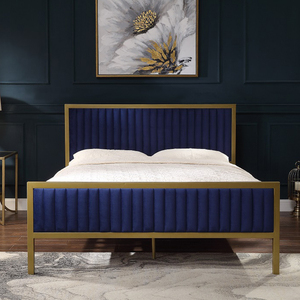 Commercio all'ingrosso stile moderno camera da <span class=keywords><strong>letto</strong></span> mobili <span class=keywords><strong>in</strong></span> <span class=keywords><strong>ferro</strong></span> <span class=keywords><strong>letto</strong></span> oro King Size metallo telaio del <span class=keywords><strong>letto</strong></span> con <span class=keywords><strong>testiera</strong></span> <span class=keywords><strong>in</strong></span> velluto - Product Image 1