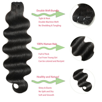 Mèches de cheveux humains tissées à la machine, double tirage, 100g, Remy, brésiliennes, pour tissage, emballage personnalisé, vente en gros, fournisseur d'usine