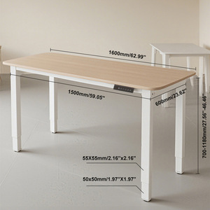 Cadre de table électrique réglable en hauteur, double moteur, design moderne en métal, finition blanc poudré, cadres de meubles réglables - Product Image 2