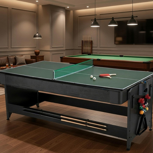 Table de billard 4-en-1 S.Q.F avec plateau de ping-pong, surface en ardoise professionnelle, poches de récupération des billes, design pliable (7ft-9ft) - Product Image 4