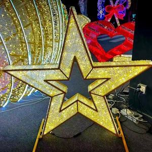 Éclairage extérieur de Noël en 3D, étoile, lune, flocon de neige, décoration de rue pour les fêtes, grande sculpture personnalisée, motifs lumineux en métal - Product Image 5