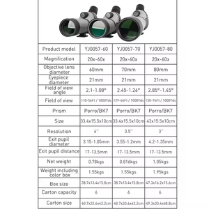 Thiết kế mới ngoài trời HD quang học Kính thiên văn & ống nhòm dài Khoảng cách không thấm nước 20-60x80 đốm phạm vi với BK7 lăng kính - Product Image 2