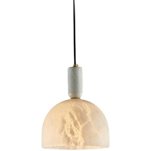 Minimalist Pendant <b>Light</b> Natural Marble Dome Shape <b>Led</b> <b>Light</b> Source Round Home Lighting Fixture For Bedroom Living Room - Product Image 4
