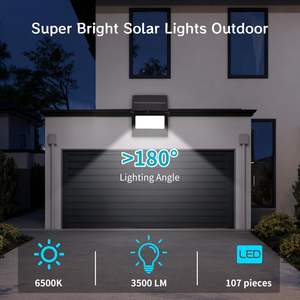 Projecteurs de sécurité solaires LED étanches à détecteur de mouvement, 6500K, pour extérieur, jardin, patio, cour, camping - Product Image 4