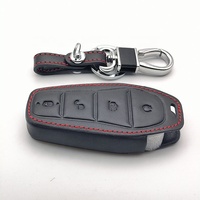 Pour BYD Qin Plusdmi Atto 3 Han EV dauphin étui à clés de voiture en cuir 4 boutons télécommande protéger couverture accessoires durables