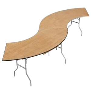 <span class=keywords><strong>Tavolo</strong></span> Pieghevole a Serpentina a Forma di S in <span class=keywords><strong>Legno</strong></span> MZ-01 <span class=keywords><strong>per</strong></span> Ingrosso, Design Rustico 60x30 pollici <span class=keywords><strong>per</strong></span> Matrimoni ed Eventi all'Aperto - Product Image 1