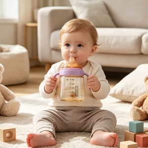Bouteille de lait pour bébé nouveau-né en silicone, multifonctionnelle, réutilisable, avec tétine, pour tout-petits, enfants, logo personnalisé, vente en gros - Product Image 1
