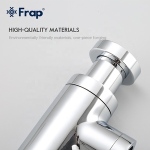 Trappola per bottiglie in ottone <span class=keywords><strong>a</strong></span> <span class=keywords><strong>sifone</strong></span> rotondo <span class=keywords><strong>cromato</strong></span> P-TRAP bagno lavabo per rifiuti con scarico <span class=keywords><strong>a</strong></span> scomparsa F82 - Product Image 3