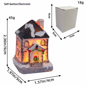 Adornos navideños de resina con luz, cabaña brillante y colorida, decoración de escritorio, decoración navideña para el hogar, venta al por mayor - Product Image 6