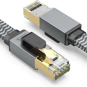 软柔性耐用以太网电缆8更快的8类以太网电缆互联网网络8类镀金聚氯乙烯护套