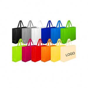 Sac de courses en non-tissé laminé, pliable, réutilisable, écologique, personnalisable, vierge, avec fermeture à ruban et logo, pour la vente en gros - Product Image 1