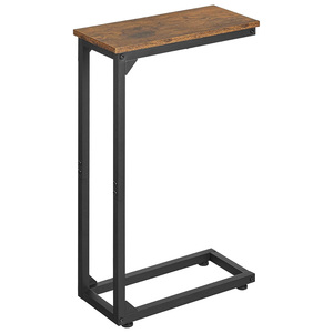 Table basse contemporaine en forme de C avec plateau en marbre et rangement coulissant pour canapé, lit, plateau TV, meubles de salon - Product Image 1