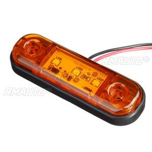 6/10 pièces 12V 24V 3 LED Feu de position latéral extérieur ovale pour voiture, camion, remorque, bus, avec fonctions d'avertissement, de signalisation et de freinage - Product Image 3