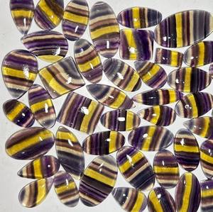 Lot en gros de cabochons en fluorite 100 % naturelle de haute qualité, pierres précieuses colorées en vrac pour la guérison et la joaillerie - Product Image 2