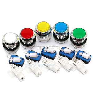 Chrome màu khẩn cấp đẩy nút với LED 12V <span class=keywords><strong>Microswitch</strong></span> cho đồng xu Pusher & <span class=keywords><strong>Arcade</strong></span> JAMMA trò chơi máy - Product Image 1
