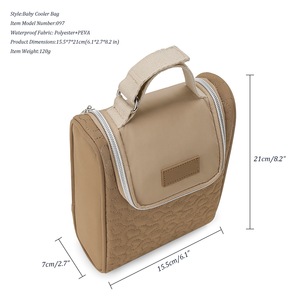 Baby Bottle Storage Bag Insulated Portable Cooler For Travel Outdoor Use Brown Oxford Cloth - Product Image 4