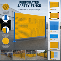 Panel de Barrera de Seguridad Perforado de Chapa Metálica Amarilla para Control de Tráfico Peatonal en Obras de Construcción