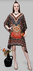 Robe longue caftan africaine en viscose pour femme, coupe décontractée, kimono, tunique, poncho, finition soyeuse, style bohème, pour les vacances, la maison ou les loisirs - Product Image 4