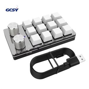 12 键 <span class=keywords><strong>2</strong></span> 拨轮编程宏自定义拨轮键盘 Bt 兼容/有线 RGB 热插拔机械游戏键盘 - Product Image 2