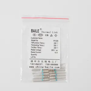 Baile RY229 Microtemp Axial Type 229C Thermal Fuse TF Cutoff 229C 229 Degree 10A 250V