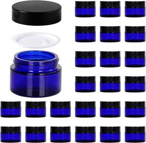 Pot cosmétique en verre violet UV noir de 5 ml, 10 ml, 15 ml, protection UV, pot en verre rond, directement de l'usine - Product Image 1