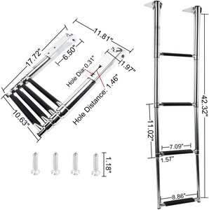 Échelle <span class=keywords><strong>de</strong></span> bateau pliante <span class=keywords><strong>de</strong></span> <span class=keywords><strong>piscine</strong></span> marine <span class=keywords><strong>de</strong></span> bateau télescopique à 4 marches <span class=keywords><strong>de</strong></span> haute qualité - Product Image 1