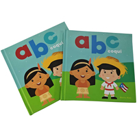 Libros de aprendizaje para niños de tapa dura con impresión offset en papel cartulina, encuadernación cosida y laminación con película.