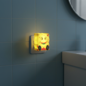 GUANGLI W064 Lampe de nuit enfant en forme de dessin animé Bob l'éponge, 4 SMD, mini interrupteur enfichable, blanc chaud, 0.6W AC 110V-220V - Product Image 2