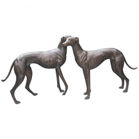 Sculpture de chien Doberman Pinscher en bronze, sculpture de jardin en laiton de qualité professionnelle pour parc extérieur