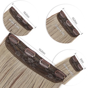 Extensions de cheveux à clips GLADYS, 4 pièces, tête entière, 22 pouces de long, cheveux synthétiques bouclés ondulés, naturels, pour femmes et filles - Product Image 6