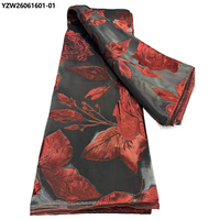 Gaun Pesta Afrika Desain Bunga Anggun Kain Brokat Jacquard Bordir Bunga Organza Brokat Jacquard Kain Brokat Jacquard