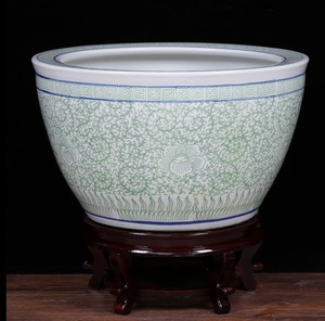 Tête de fleur verte peinte à la main de luxe, décoration de la maison, <span class=keywords><strong>pot</strong></span> de jardinière en céramique, bonsaï artificiel avec <span class=keywords><strong>pot</strong></span> - Product Image 2