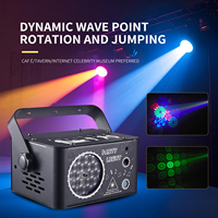 SENLAN Mini Proyector de Patrones de Escenario de 24W, 6x3W LEDs RGB, Dos Tiras Láser, Control DMX512/Activación por Sonido, Construcción de Hierro IP20