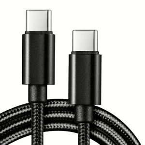 Nylon Braid <b>Fast</b> <b>Charging</b> Data <b>Cable</b> 1M <b>Type</b>-<b>C</b> to <b>Type</b>-<b>C</b> <b>Fast</b> <b>Charging</b> <b>Cable</b> for Phone Tablet - Product Image 1