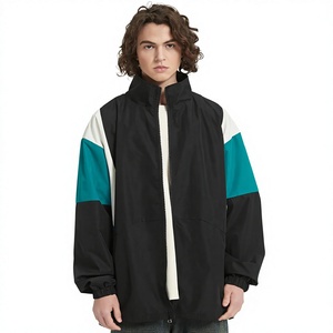 Chaqueta Cortavientos Deportiva para Hombre con Bloques de Color, Cuello Alto, Cierre de Cremallera, Estilo Deportivo, Poliéster, Venta al por Mayor, Otoño 2026 - Product Image 1