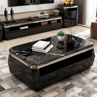 Ensemble de Meubles de Salon Fabricant Miroir Noir Blanc Table Basse Marbre Meuble TV Mobilier Maison Carton Moderne Chine