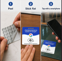 Support de table en acrylique personnalisable avec code NFC et QR, pour carte de membre, utilisation hôtelière, panneau interactif pour avis Google et réseaux sociaux
