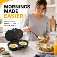 Cuiseur à œufs pour micro-ondes, 2 cavités, poignée ergonomique, petit-déjeuner rapide et sain, ustensile de cuisine