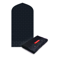 Mihrab Azul Escandinavo Hecho a Máquina para Sejadah de Bolsillo de Singapur (Edición Limitada) Poliéster Lavable con Base Antideslizante