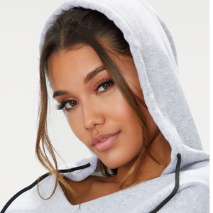 Sudaderas con capucha cortas de talla grande para mujer con logotipo personalizado bordado ropa corta de patrón sólido para adultos - Product Image 5