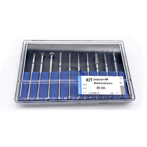 Cina elettrolitica a grana media 10 pezzi popolare HP handpiece dentale laboratorio <span class=keywords><strong>zirconia</strong></span> macinato lucidatura per fresa dentale diamantata kit - Product Image 4