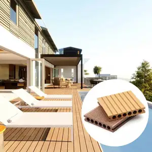 China New Technology 3D Embossing Hollow WPC Decking Composite Wood Tile